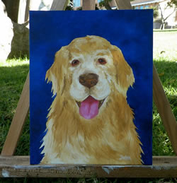 Old Golden Retriever Original Oil Painting