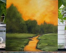 Sunset Landscape Original Oils Painting