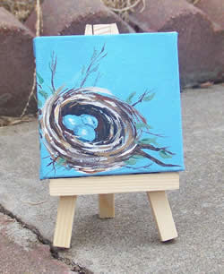 Bird's Nest Original Acrylic Painting