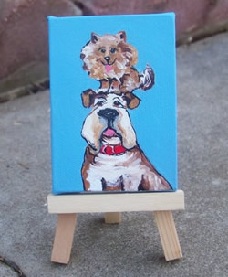 Pet Friends Original Acrylic Painting